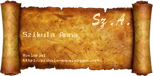 Szikula Anna névjegykártya